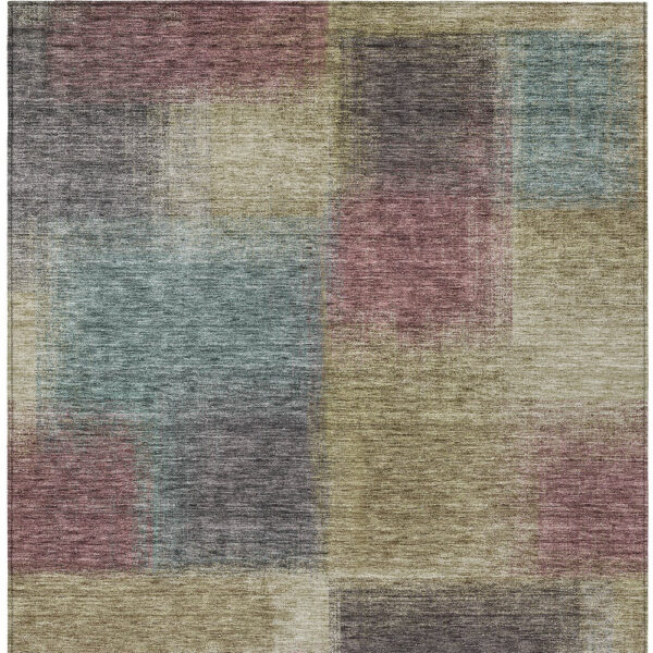 10' X 14' Beige Mauve And Brown Abstract Washable Indoor Outdoor Area Rug