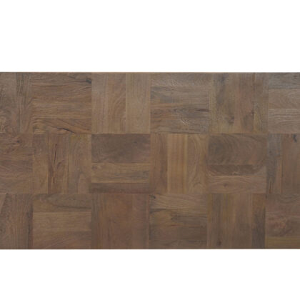 59" Dark Brown And Black Solid Wood Coffee Table