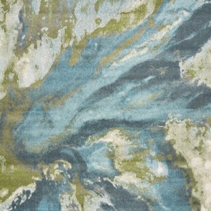3' X 5' Teal Abstract Splashes Area Rug