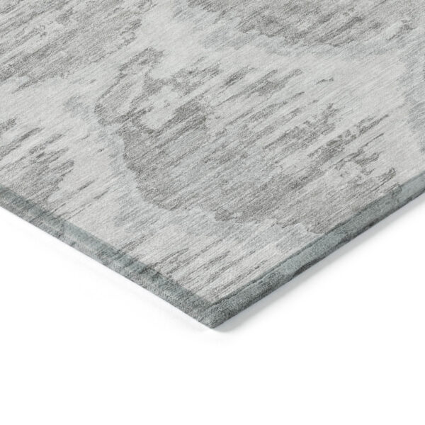 10' X 14' Ivory Silver And Taupe Abstract Washable Indoor Outdoor Area Rug