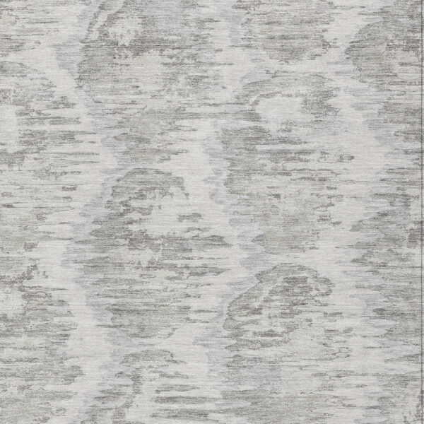 10' X 14' Ivory Silver And Taupe Abstract Washable Indoor Outdoor Area Rug