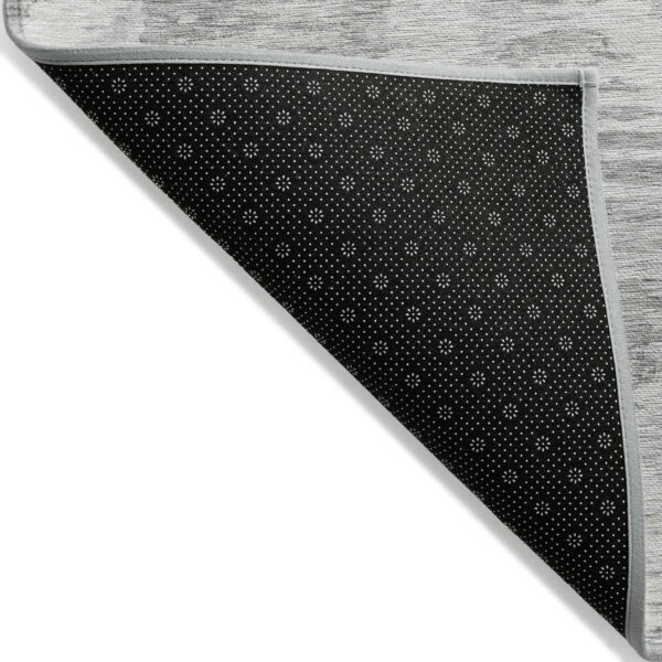 10' X 14' Ivory Silver And Taupe Abstract Washable Indoor Outdoor Area Rug