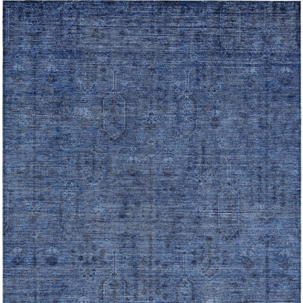 10' X 14' Navy Blue And Blue Southwestern Washable Indoor Outdoor Area Rug