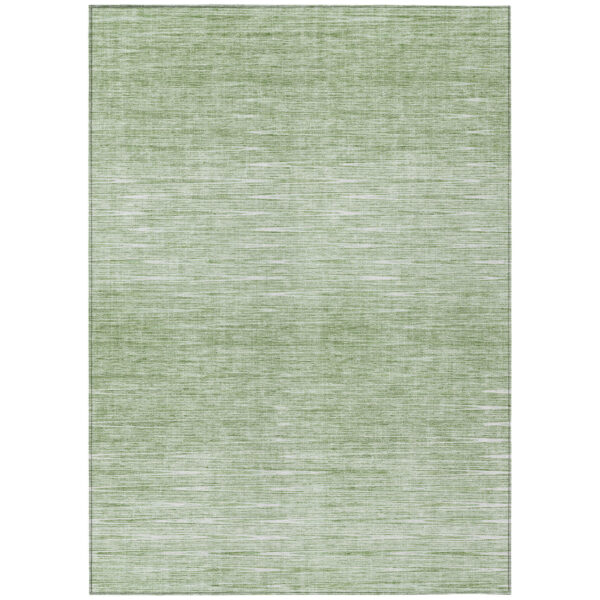 5' X 8' Artichoke Green And Green Abstract Washable Indoor Outdoor Area Rug