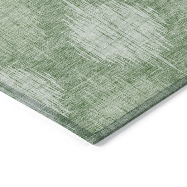 8' X 10' Mint Green And Fern Green Ikat Washable Indoor Outdoor Area Rug