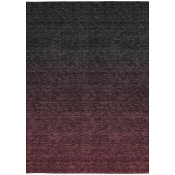 9' X 12' Merlot And Charcoal Abstract Washable Indoor Outdoor Area Rug