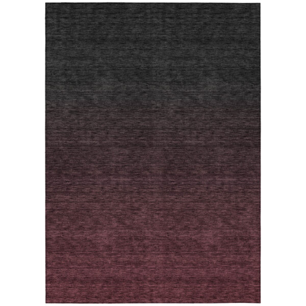 9' X 12' Merlot And Charcoal Abstract Washable Indoor Outdoor Area Rug