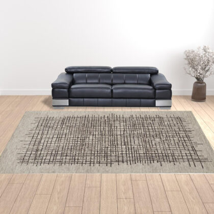12' X 15' Tan And Brown Wool Plaid Tufted Handmade Area Rug