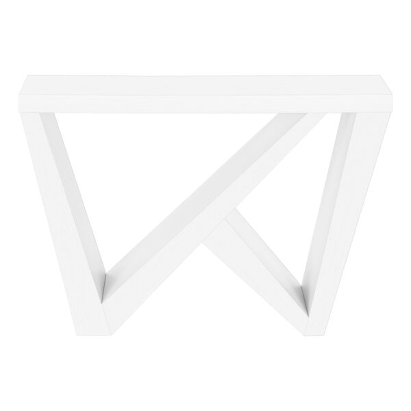 32" White Wood Abstract End Table