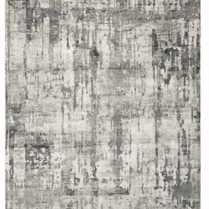 3'X5' Grey Machine Woven Abstract Drip Indoor Area Rug