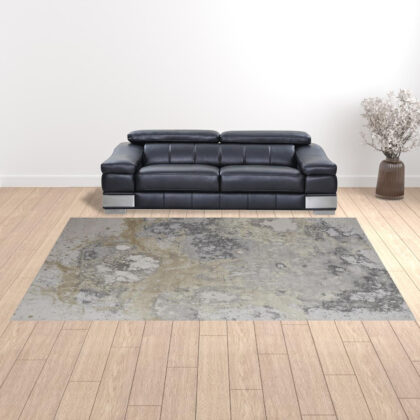 10' x 13' Gray Abstract Area Rug