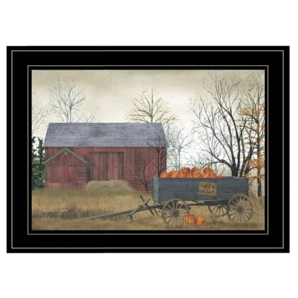 Pumpkin Wagon 4 Black Framed Print Wall Art