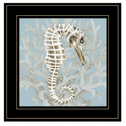 Coral Seahorse I 3 Black Framed Print Wall Art