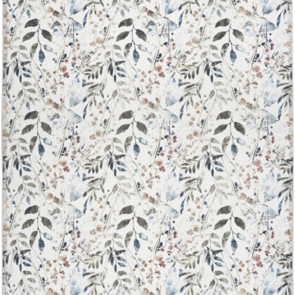 5' x 7' Ivory Green and Red Floral Power Loom Washable Non Skid Area Rug