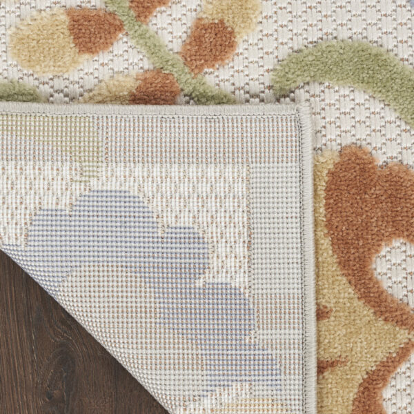 6' X 9' Ivory and Blue Indoor Outdoor Area Rug