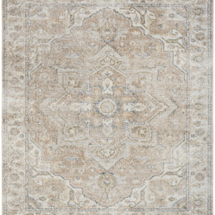 9' x 12' Beige Oriental Power Loom Area Rug