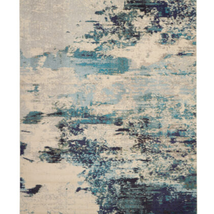 10' x 14' Ivory Abstract Power Loom Area Rug