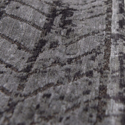 8' Black and Gray Round Chevron Non Skid Area Rug