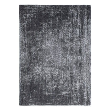 8' Black and Gray Round Chevron Non Skid Area Rug