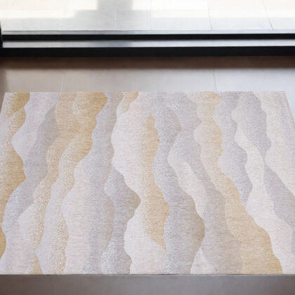 3' X 5' Gray and Brown Abstract Non Skid Area Rug