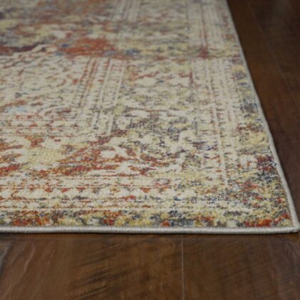 5' X 8' Multi Color Vintage Bordered Indoor Area Rug