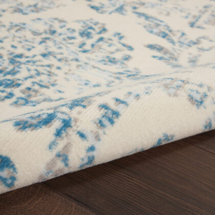 4' X 6' Cream Damask Power Loom Area Rug