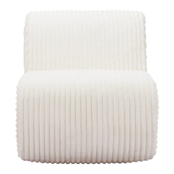 26" White Corduroy And Upholstered Lounge Chair