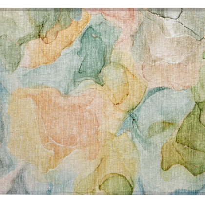 2' X 3' Blue Abstract Washable Non Skid Indoor Outdoor Area Rug