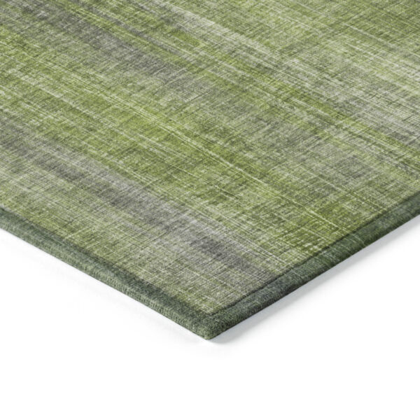 2' X 3' Green Striped Washable Non Skid Indoor Outdoor Area Rug