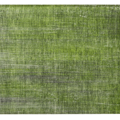 2' X 3' Green Striped Washable Non Skid Indoor Outdoor Area Rug