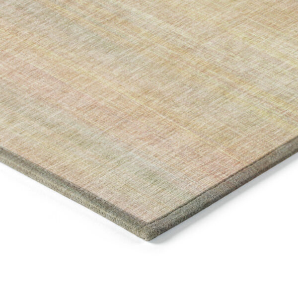 3' X 5' Yellow and Orange Striped Washable Non Skid Indoor Outdoor Area Rug