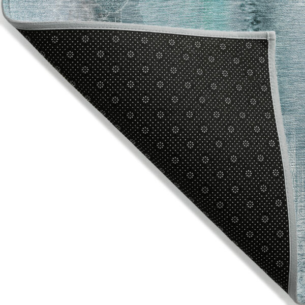 2' X 3' Teal Washable Non Skid Indoor Outdoor Area Rug