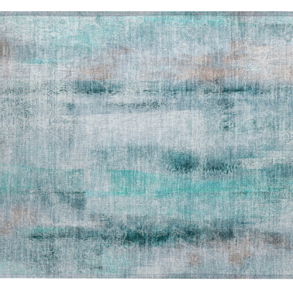 2' X 3' Teal Washable Non Skid Indoor Outdoor Area Rug