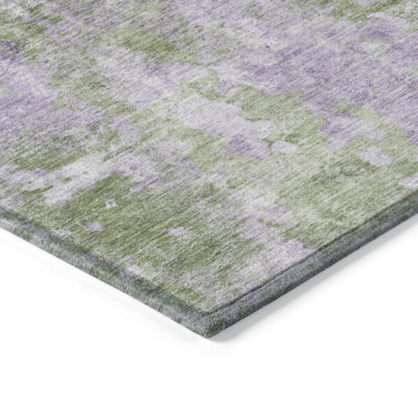 10' X 14' Green and Purple Abstract Washable Non Skid Indoor Outdoor Area Rug