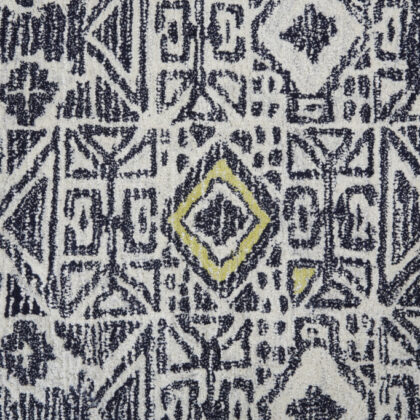 2' X 3' Gray Ivory And Black Wool Geometric Tufted Handmade Area Rug