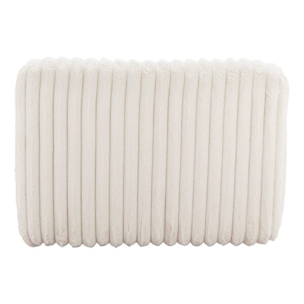 39" Cream Faux Fur And Upholstered Tufted Lounge Chair