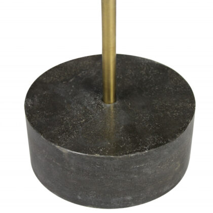 20" Black And Brown Solid Wood And Marble Round End Table