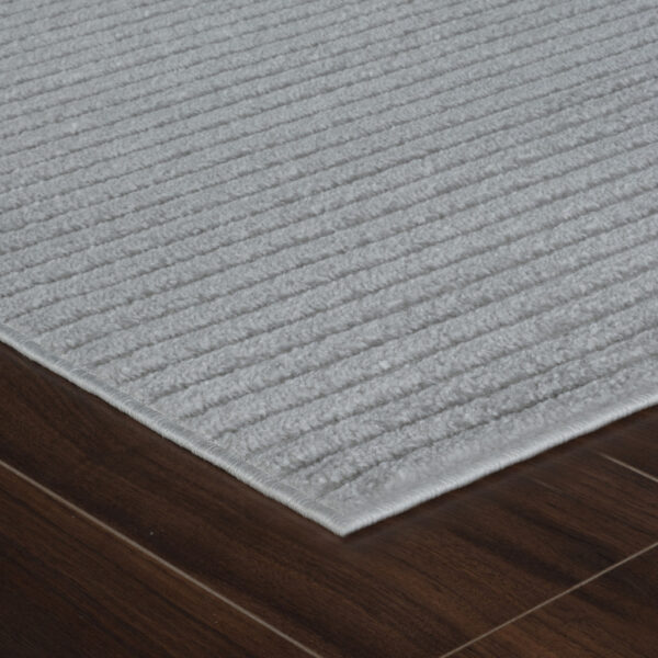 5' X 7' Cream and Beige Striped Distressed Indoor Outdoor Area Rug