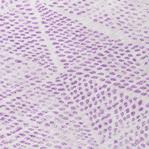 8' X 10' Purple And Ivory Geometric Washable Indoor Outdoor Area Rug