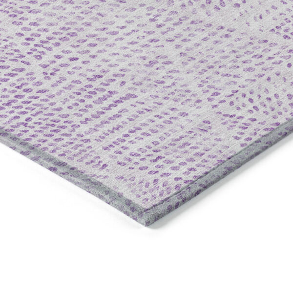 8' X 10' Purple And Ivory Geometric Washable Indoor Outdoor Area Rug