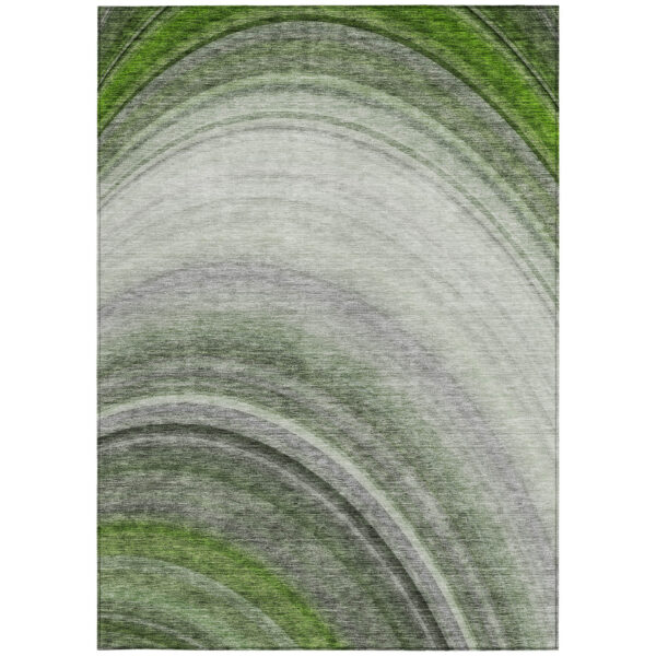 10' X 14' Green And Artichoke Green Abstract Washable Indoor Outdoor Area Rug