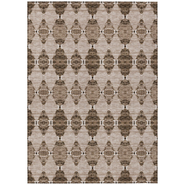 9' X 12' Brown And Chocolate Moroccan Washable Indoor Outdoor Area Rug