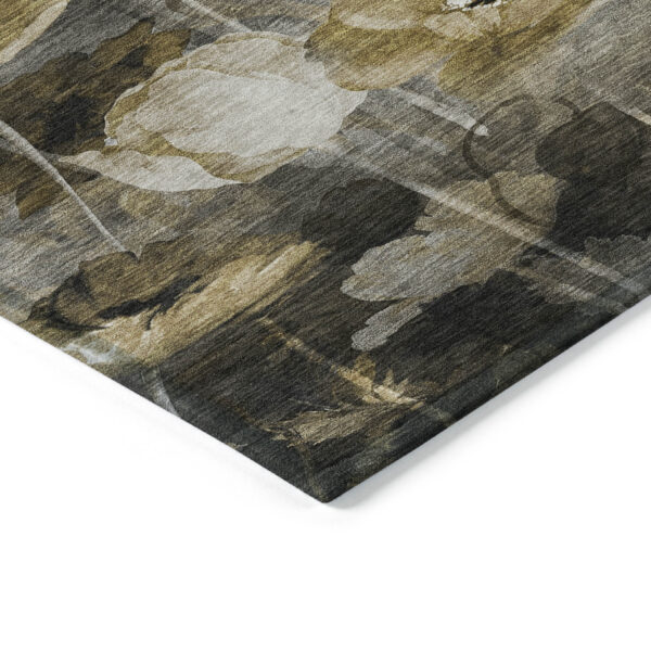 8' X 10' Taupe Beige And Tan Floral Washable Indoor Outdoor Area Rug