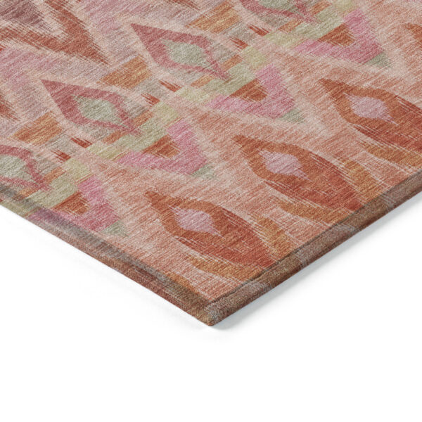 3' X 5' Pink Salmon And Blush Southwestern Washable Indoor Outdoor Area Rug
