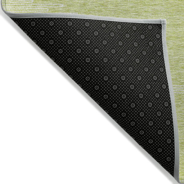 5' X 8' Artichoke Green And Ivory Abstract Washable Indoor Outdoor Area Rug
