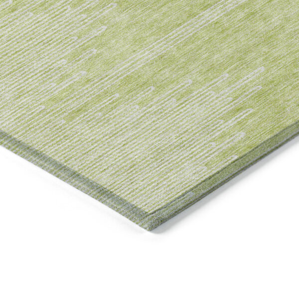 5' X 8' Artichoke Green And Ivory Abstract Washable Indoor Outdoor Area Rug