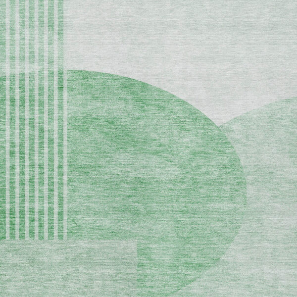 9' X 12' Green And Mint Green Geometric Washable Indoor Outdoor Area Rug