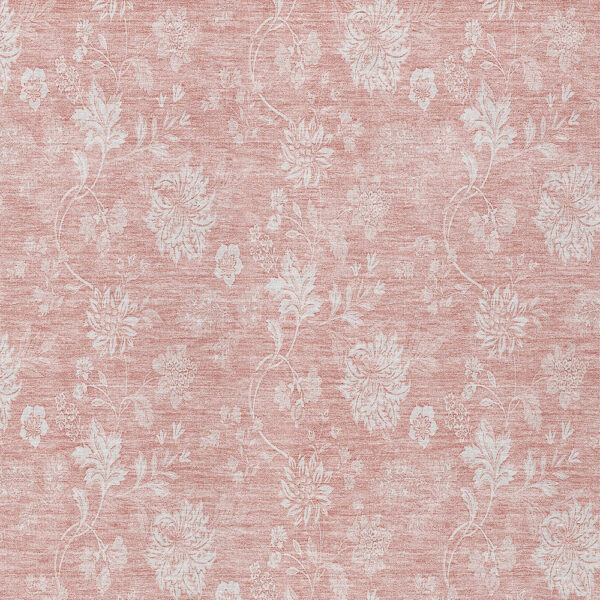 3' X 5' Pink Ivory And Blush Floral Washable Indoor Outdoor Area Rug
