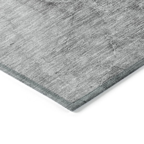 10' X 14' Gray Silver And Charcoal Nautical Washable Indoor Outdoor Area Rug