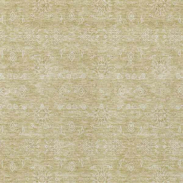 8' X 10' Beige Tan And Ivory Floral Washable Indoor Outdoor Area Rug